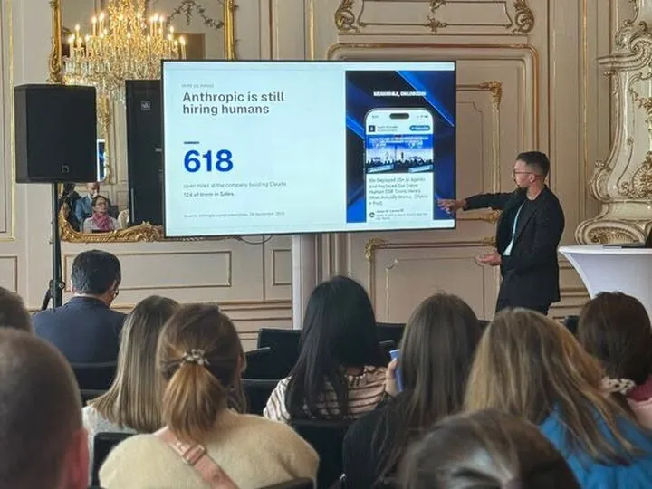 Skerdi Sino speaking at HR Inside Summit in Vienna