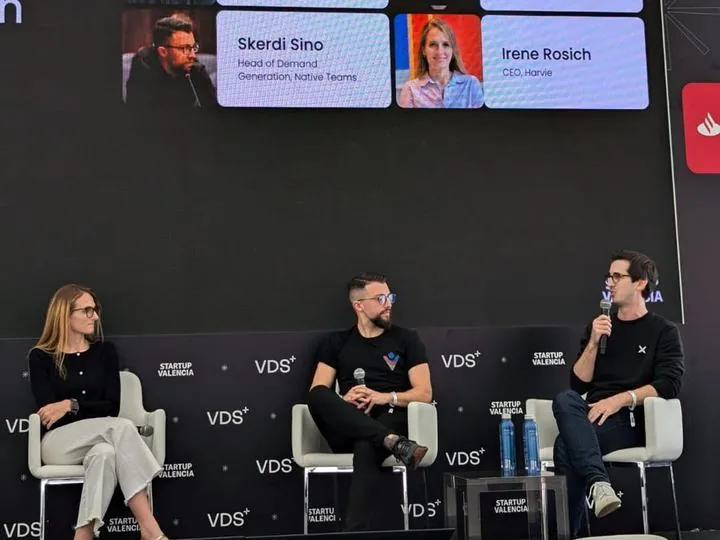 Skerdi Sino on a panel at VDS in Valencia